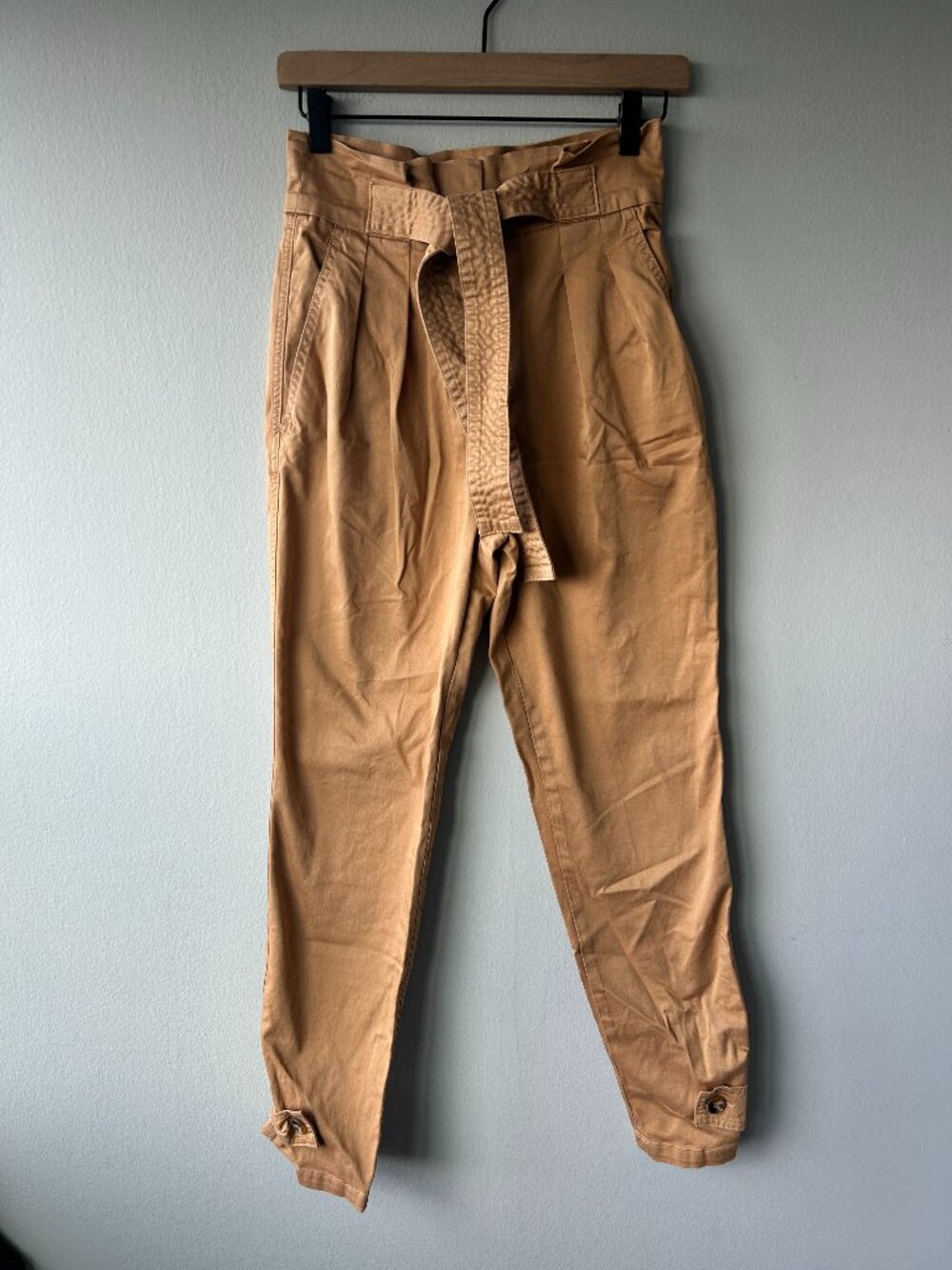 A.L.C. Karey Pant Light Army Tie Waist Cropped Utility Pants 4
